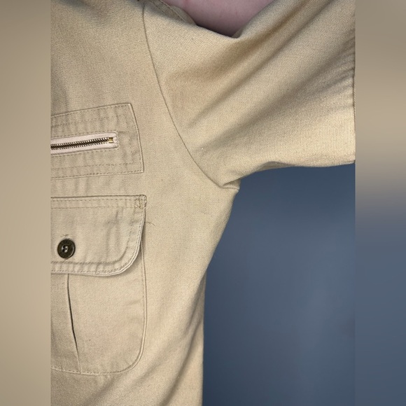 Vintage 1970s Levi’s For Men Safari/Utility Khaki Button Up Short Sleeve Shirt - Picture 11 of 11
